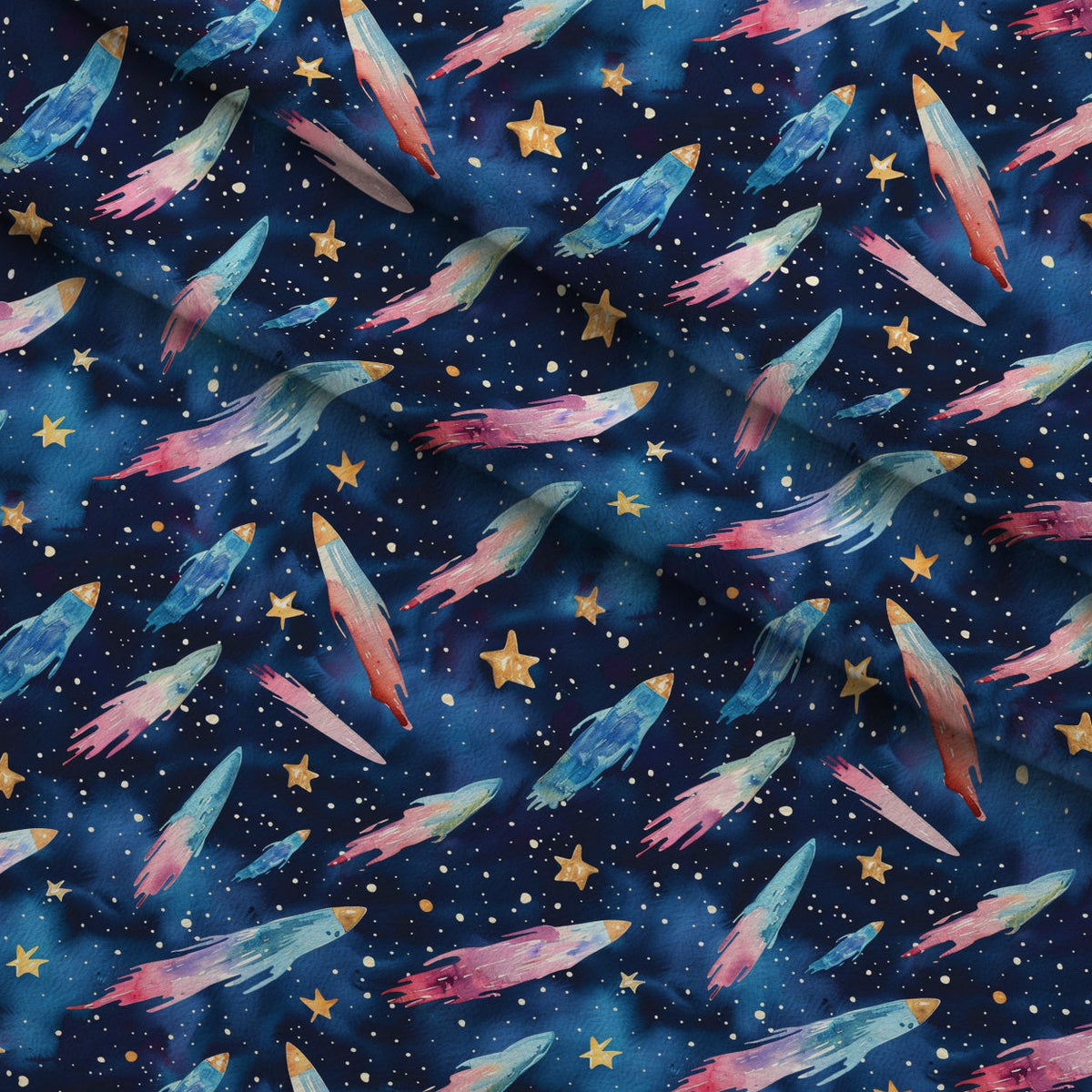 Painted Planets Pattern 8 Minky Fabric