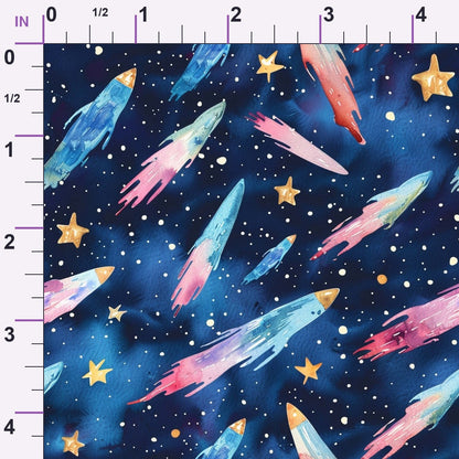 Painted Planets Pattern 8 Minky Fabric