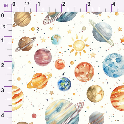 Painted Planets Pattern 9 Minky Fabric
