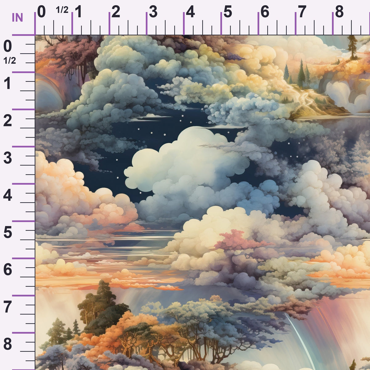 Painted Skies Pattern 1 Minky Fabric