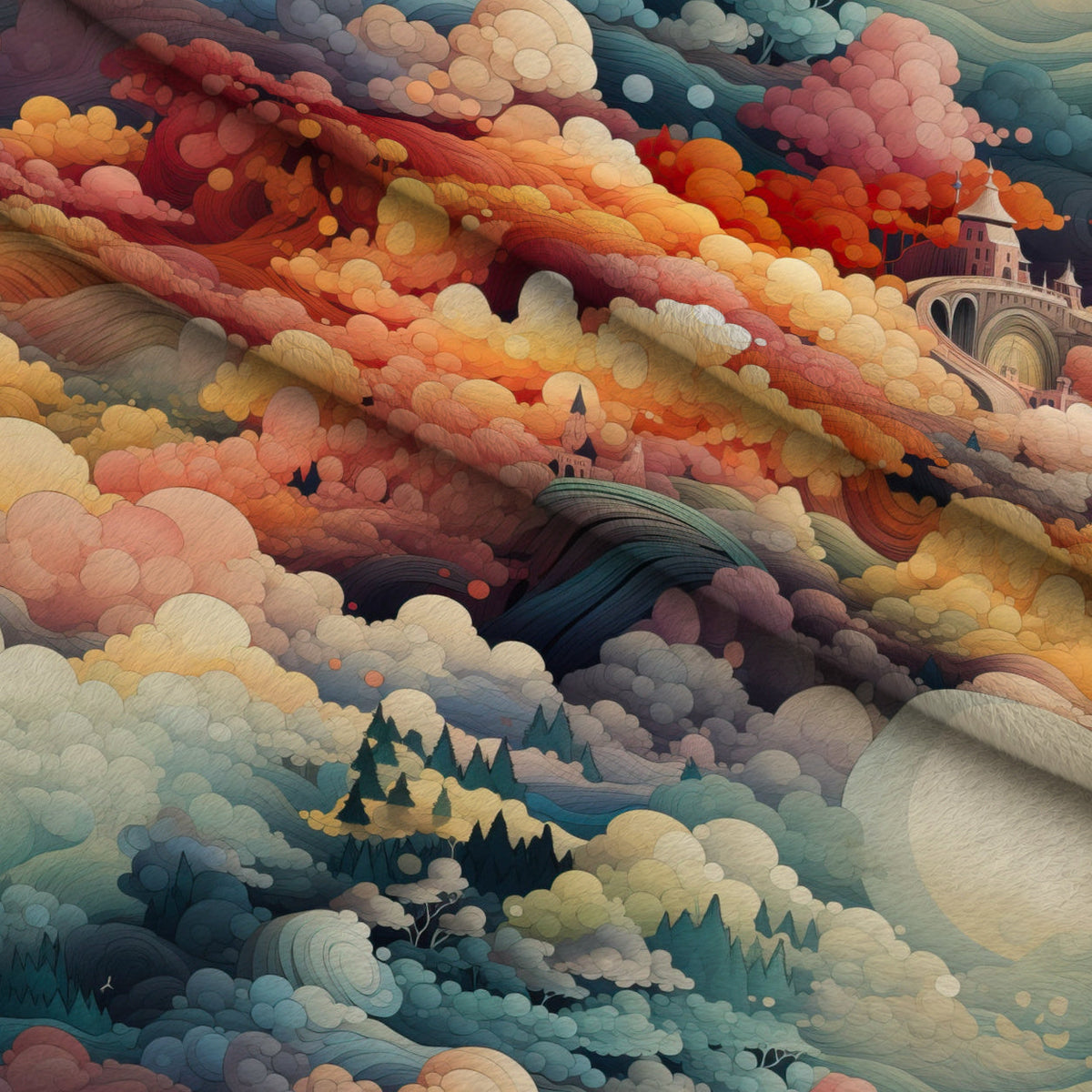 Painted Skies Pattern 7 Minky Fabric