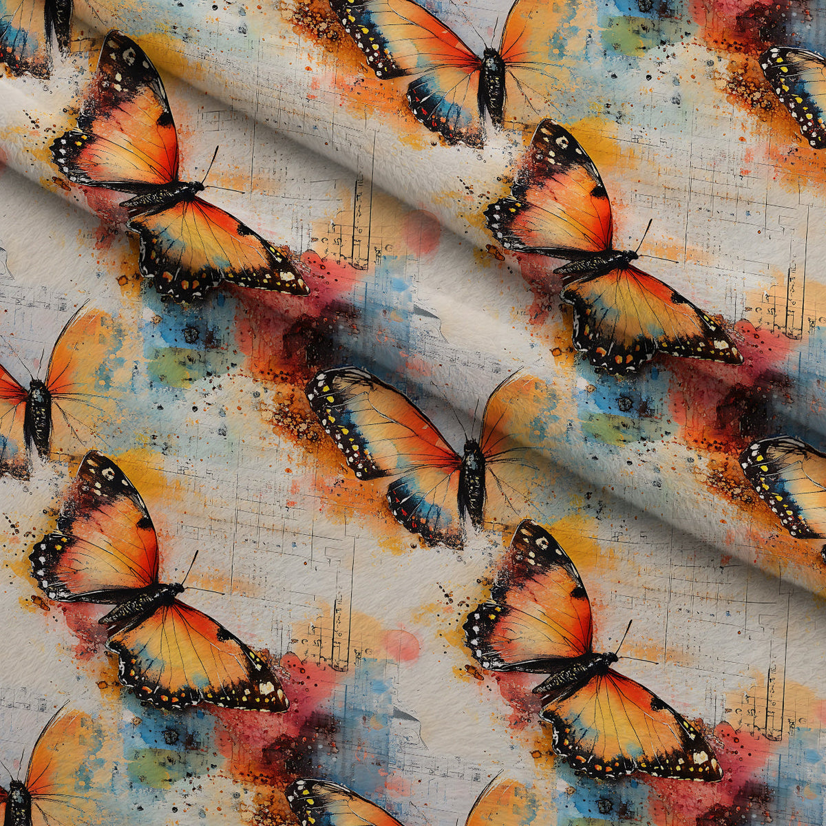 Painted Wings Pattern 15 Minky Fabric