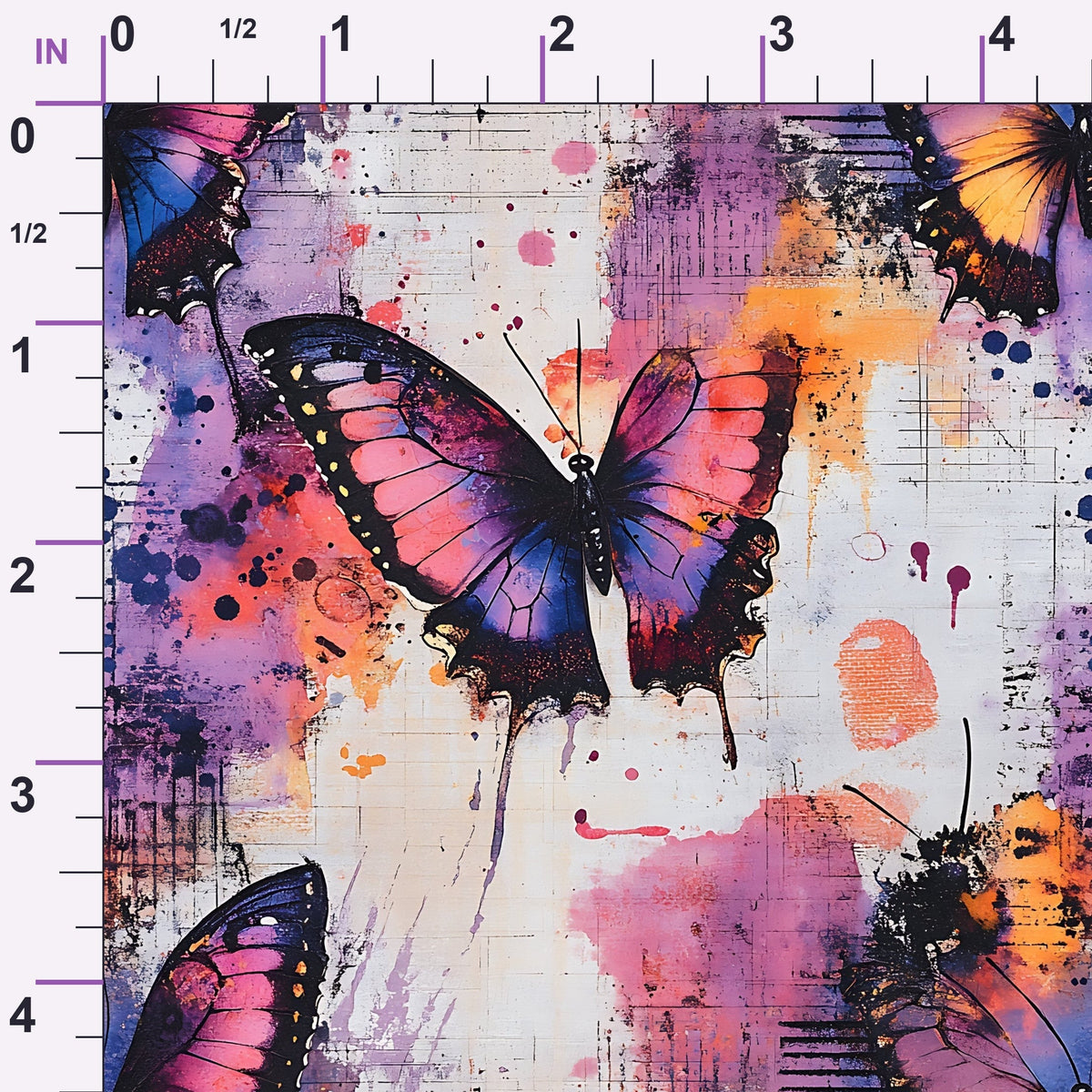 Painted Wings Pattern 3 Minky Fabric