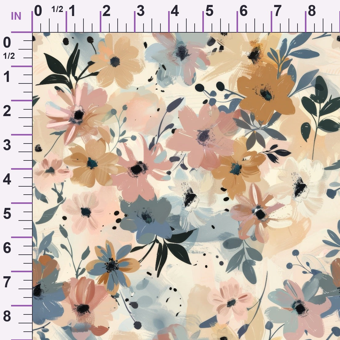 Painterly Blooms Pattern 2 Minky Fabric