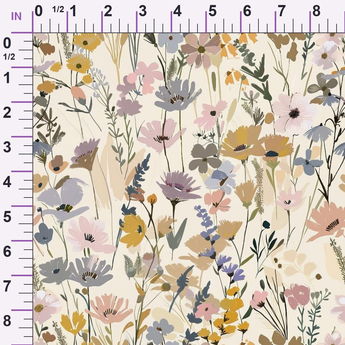 Painterly Blooms Pattern 4 Minky Fabric