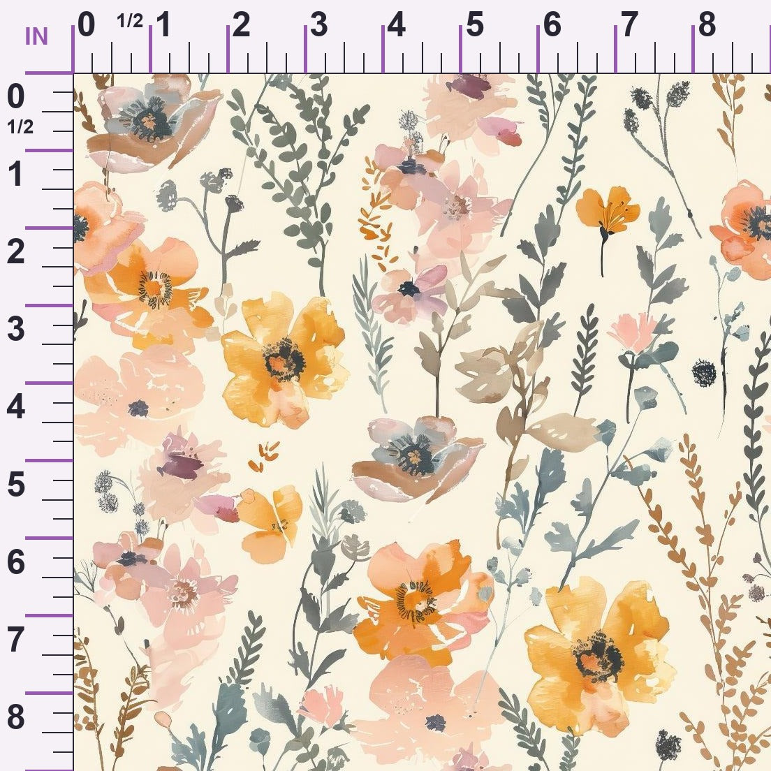 Painterly Blooms Pattern 5 Minky Fabric