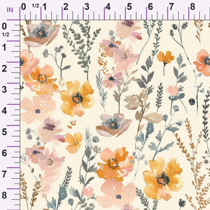 Painterly Blooms Pattern 5 Minky Fabric