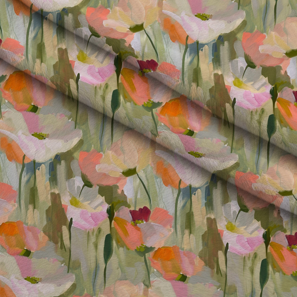 Painterly Petals Pattern 3 Minky Fabric