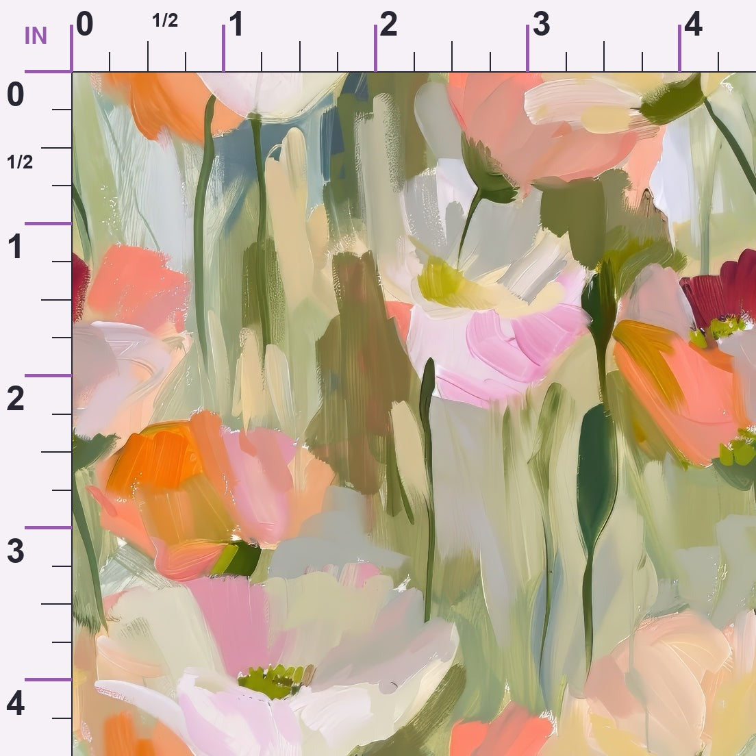 Painterly Petals Pattern 3 Minky Fabric