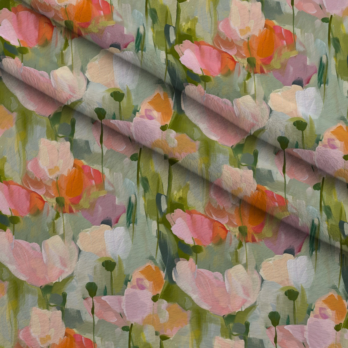 Painterly Petals Pattern 4 Minky Fabric