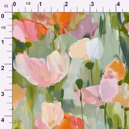 Painterly Petals Pattern 4 Minky Fabric