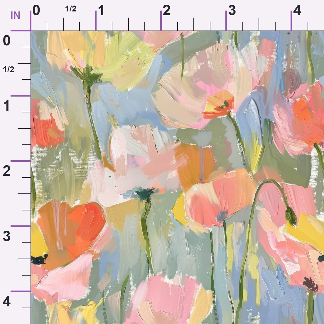 Painterly Petals Pattern 6 Minky Fabric