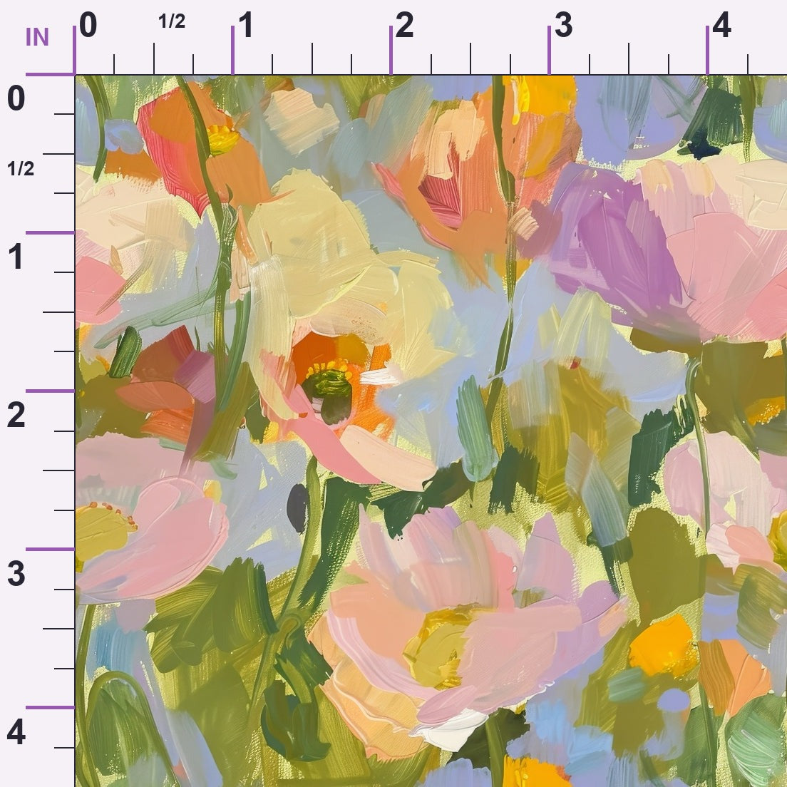 Painterly Petals Pattern 8 Minky Fabric