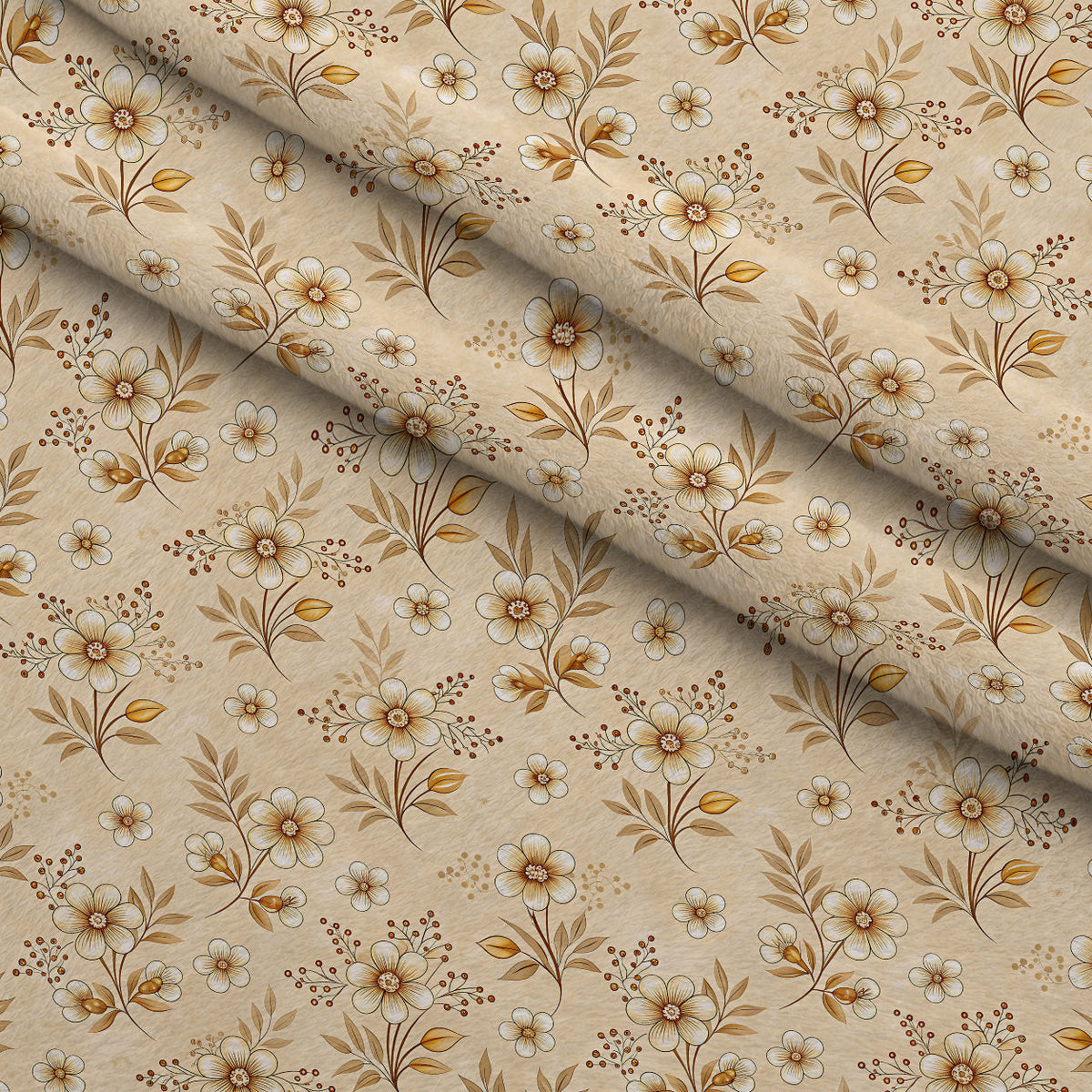 Parchment Blooms Pattern 1 Minky Fabric