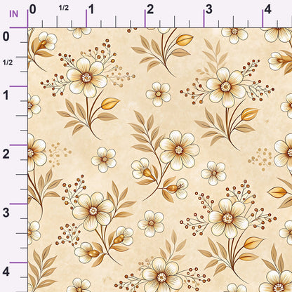 Parchment Blooms Pattern 1 Minky Fabric