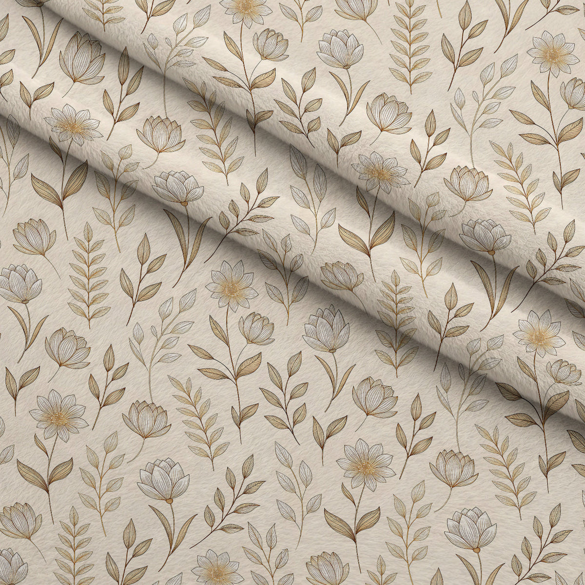 Parchment Blooms Pattern 10 Minky Fabric