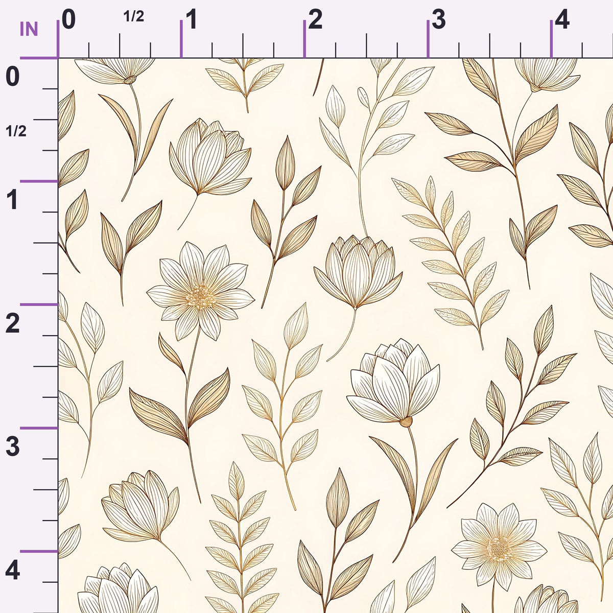 Parchment Blooms Pattern 10 Minky Fabric