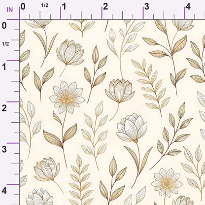 Parchment Blooms Pattern 10 Minky Fabric