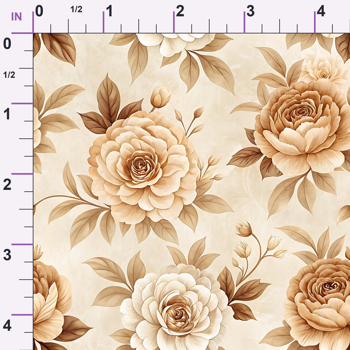 Parchment Blooms Pattern 11 Minky Fabric