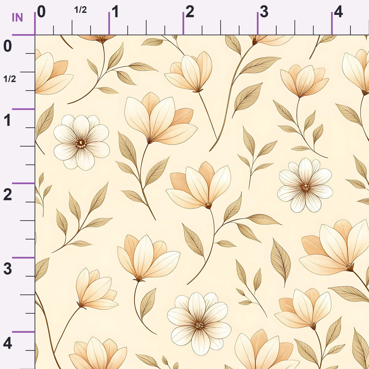 Parchment Blooms Pattern 12 Minky Fabric