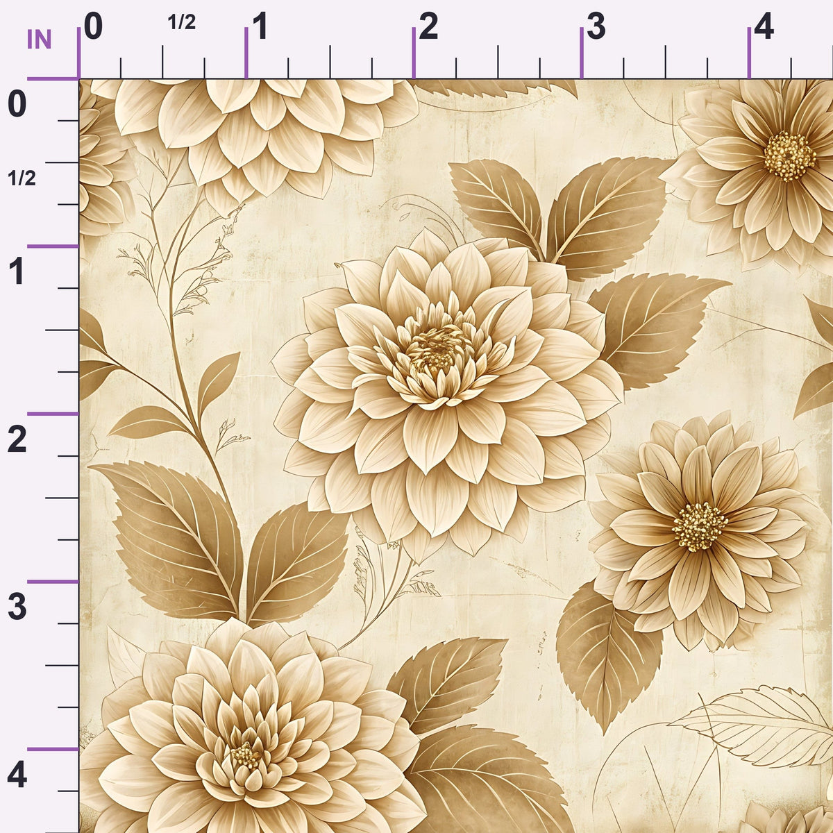 Parchment Blooms Pattern 14 Minky Fabric