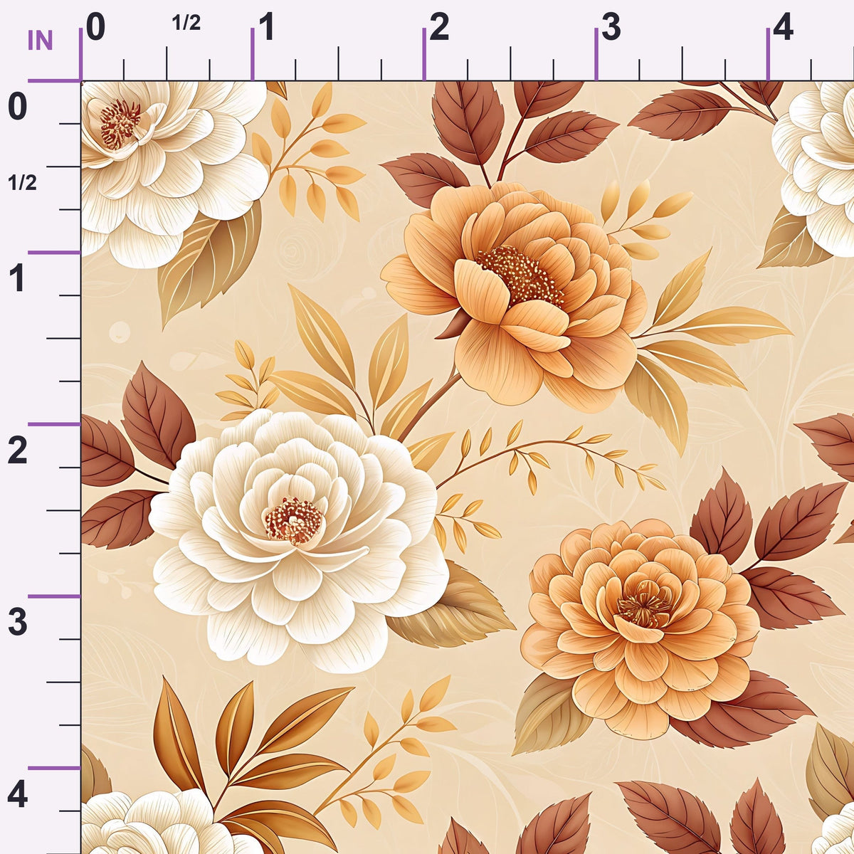 Parchment Blooms Pattern 15 Minky Fabric