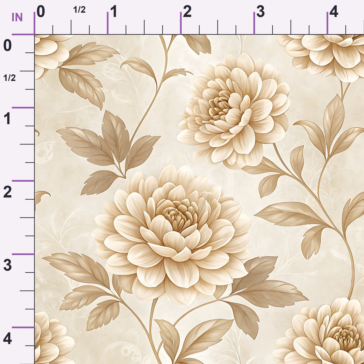 Parchment Blooms Pattern 17 Minky Fabric