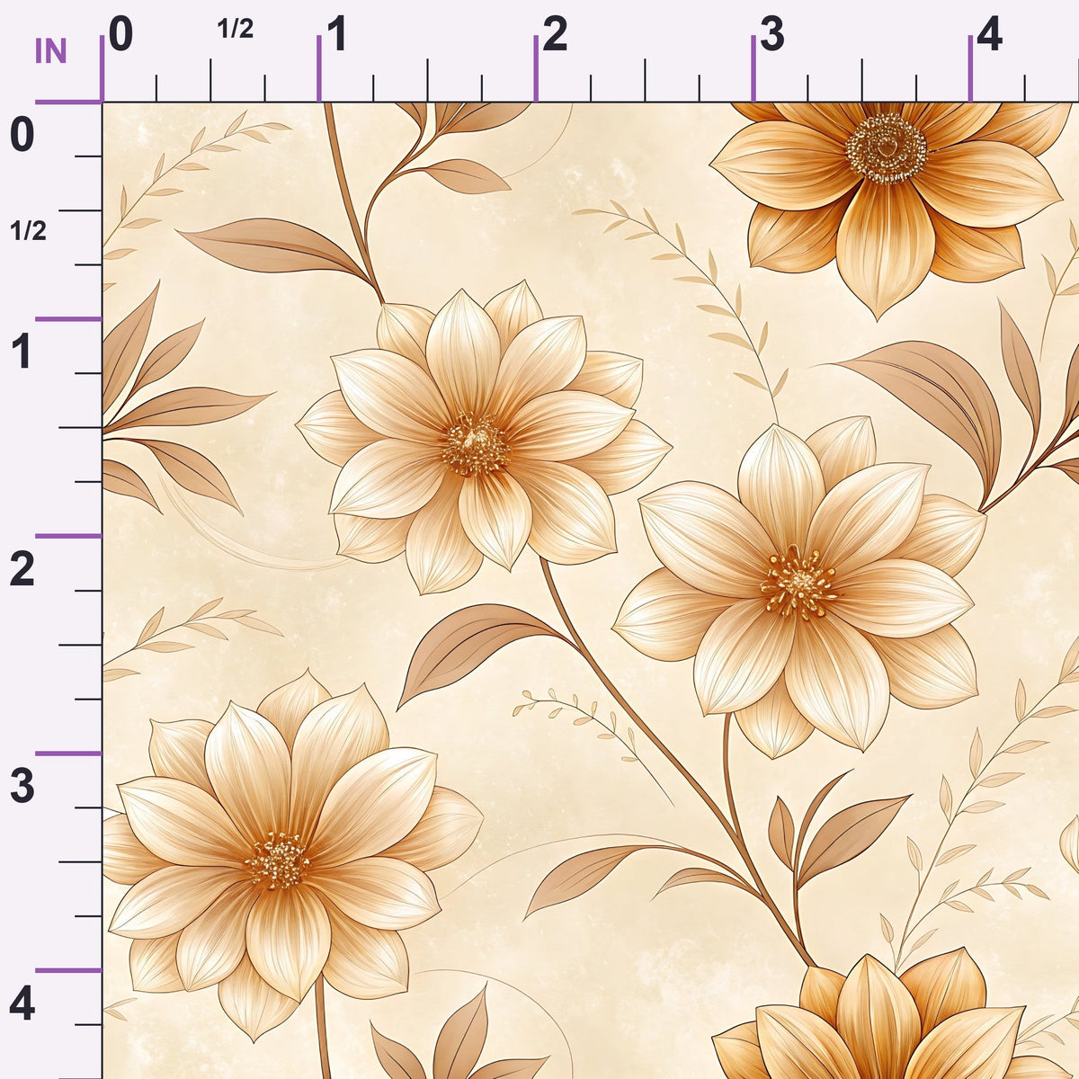 Parchment Blooms Pattern 18 Minky Fabric