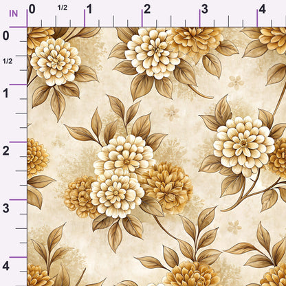 Parchment Blooms Pattern 2 Minky Fabric