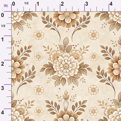 Parchment Blooms Pattern 4 Minky Fabric