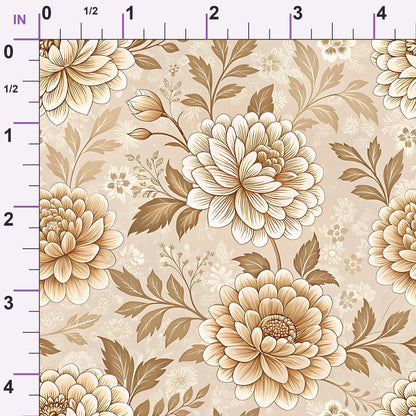 Parchment Blooms Pattern 5 Minky Fabric