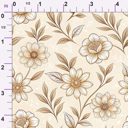 Parchment Blooms Pattern 6 Minky Fabric