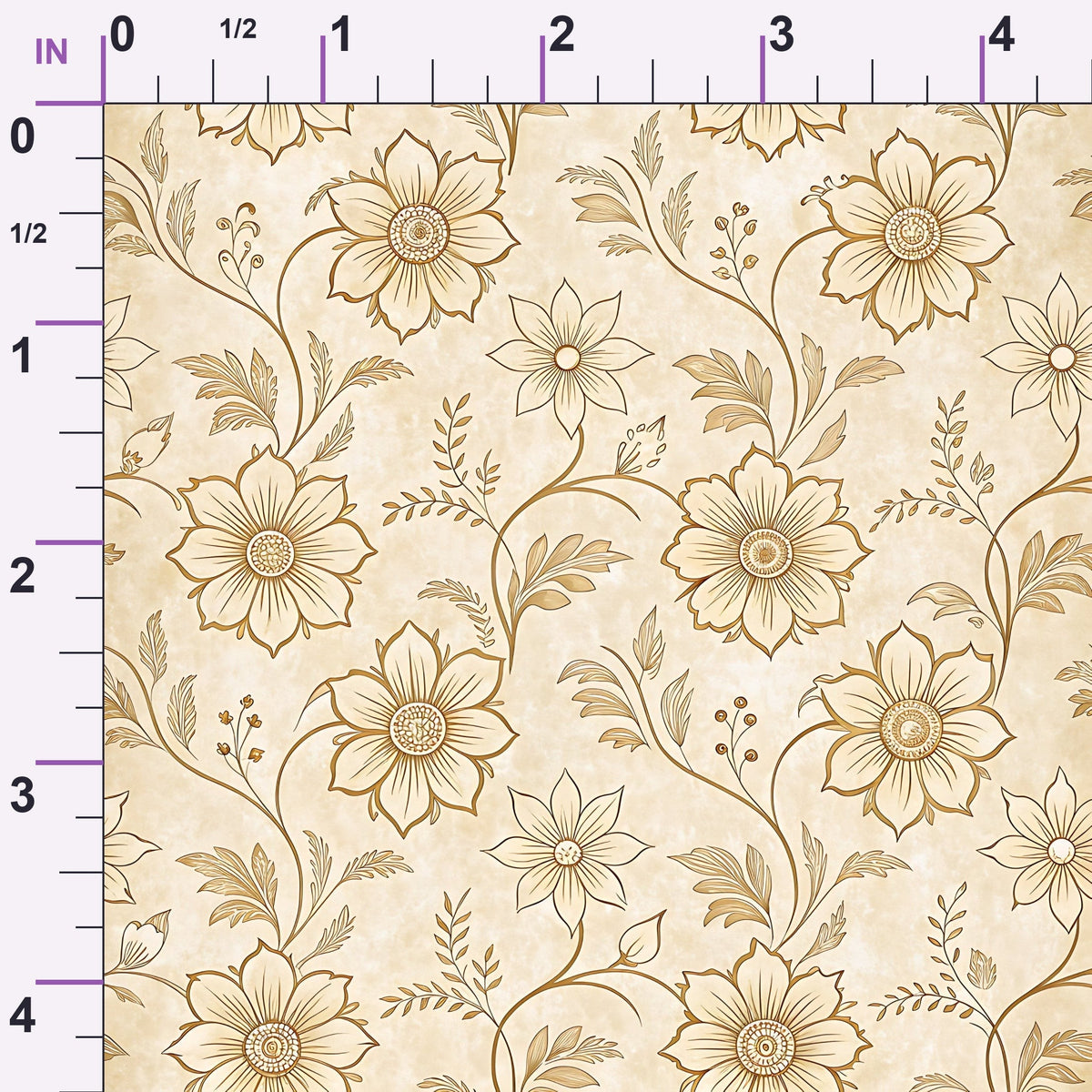 Parchment Blooms Pattern 9 Minky Fabric