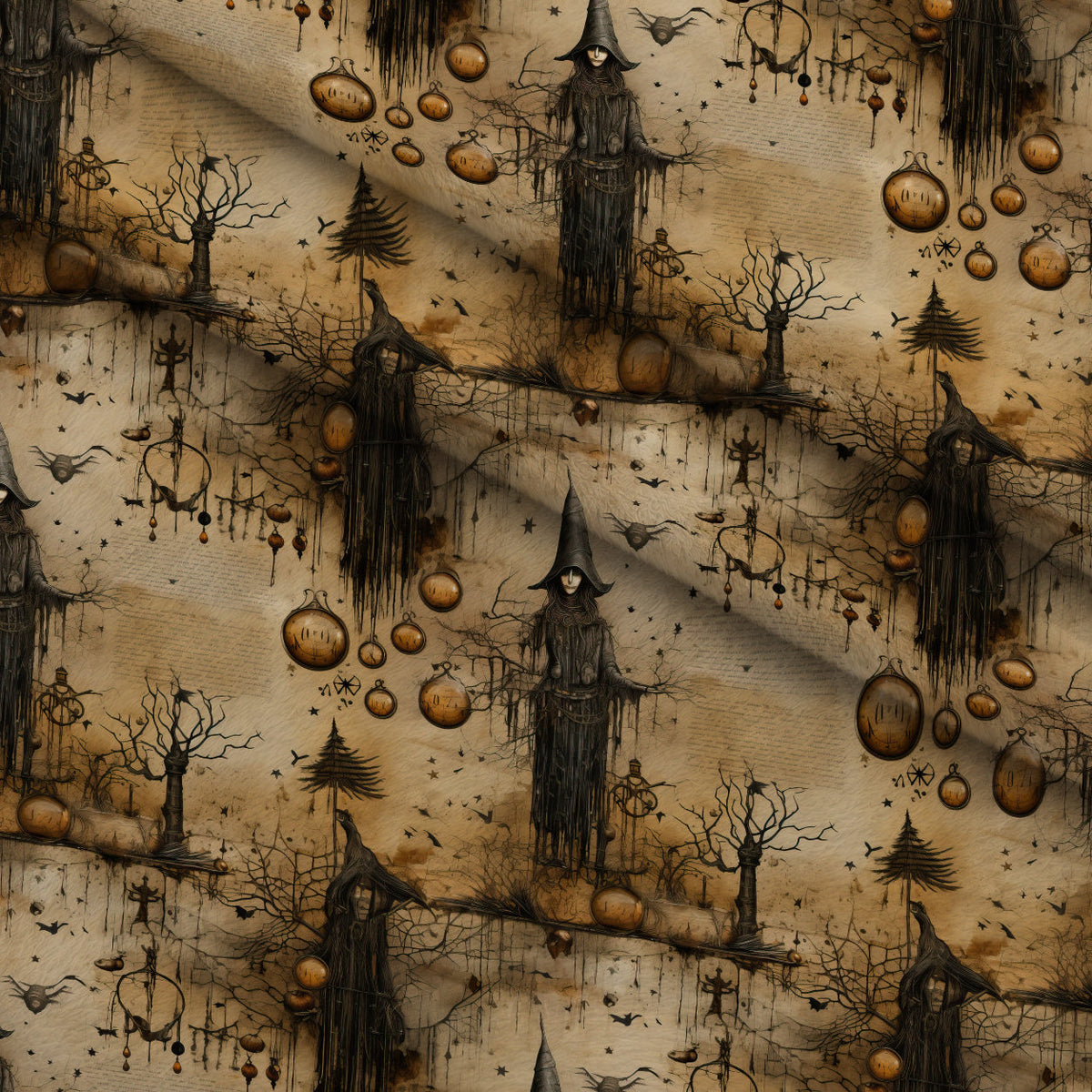 Parchment Coven Pattern 1 Minky Fabric