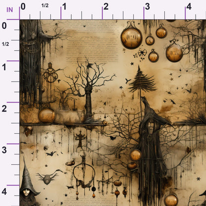 Parchment Coven Pattern 1 Minky Fabric