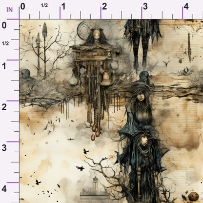 Parchment Coven Pattern 3 Minky Fabric