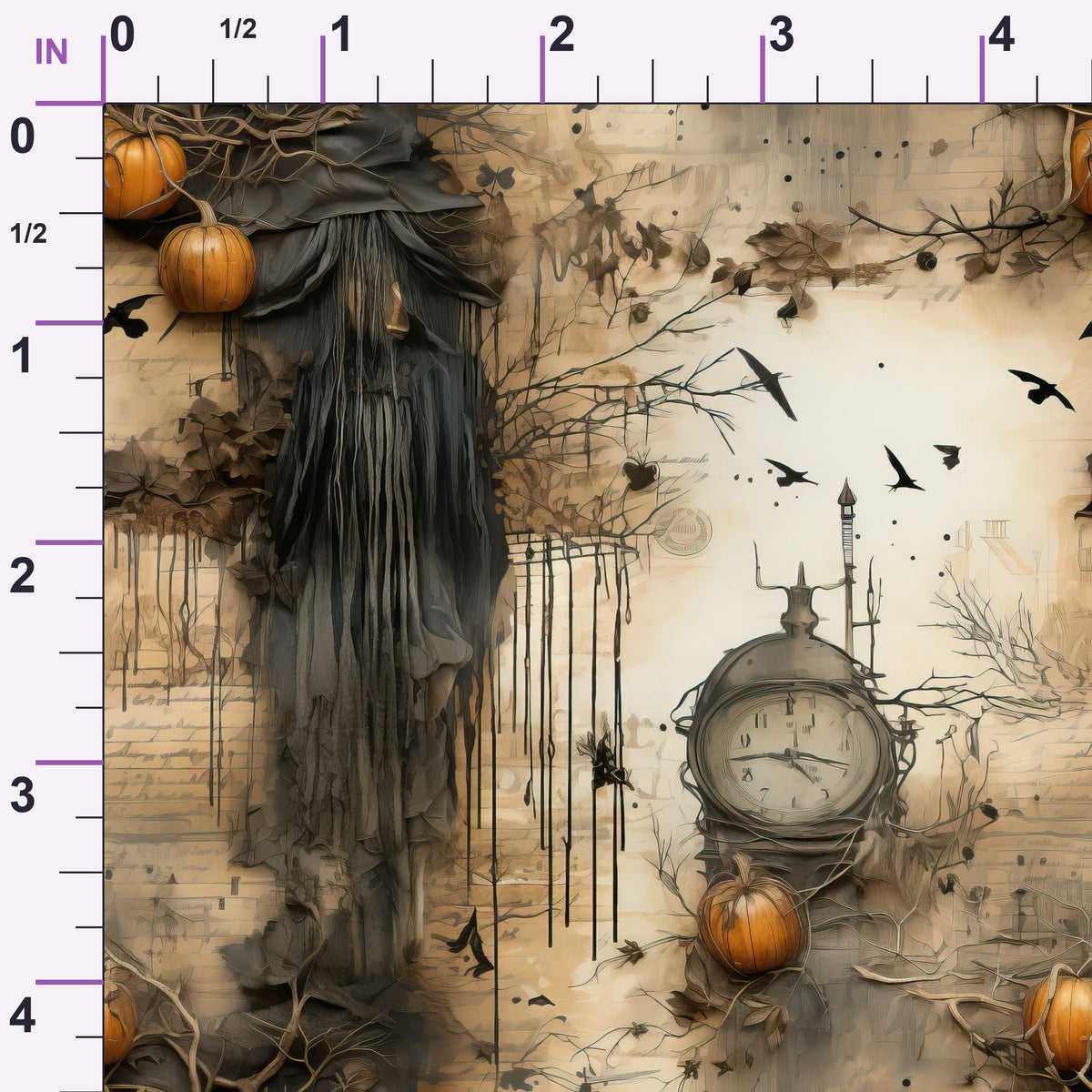 Parchment Coven Pattern 4 Minky Fabric