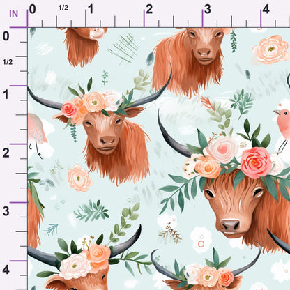 Pastel Pasture Pattern 7 Minky Fabric