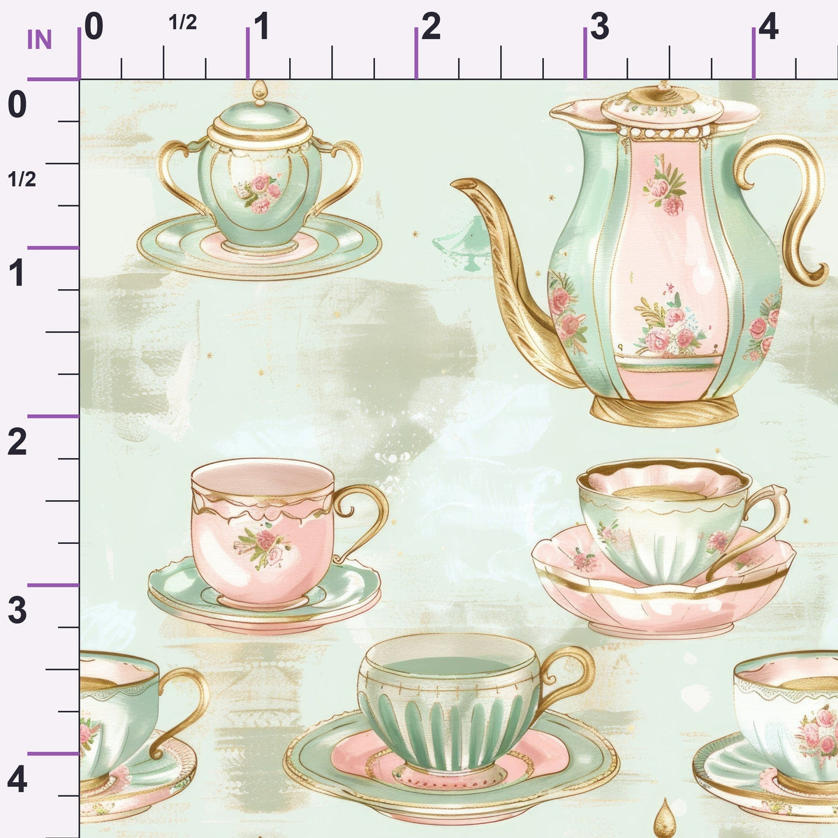 Pastel Porcelain Pattern 4 Minky Fabric
