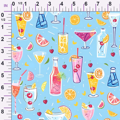 Pastel Sips Pattern 1 Minky Fabric