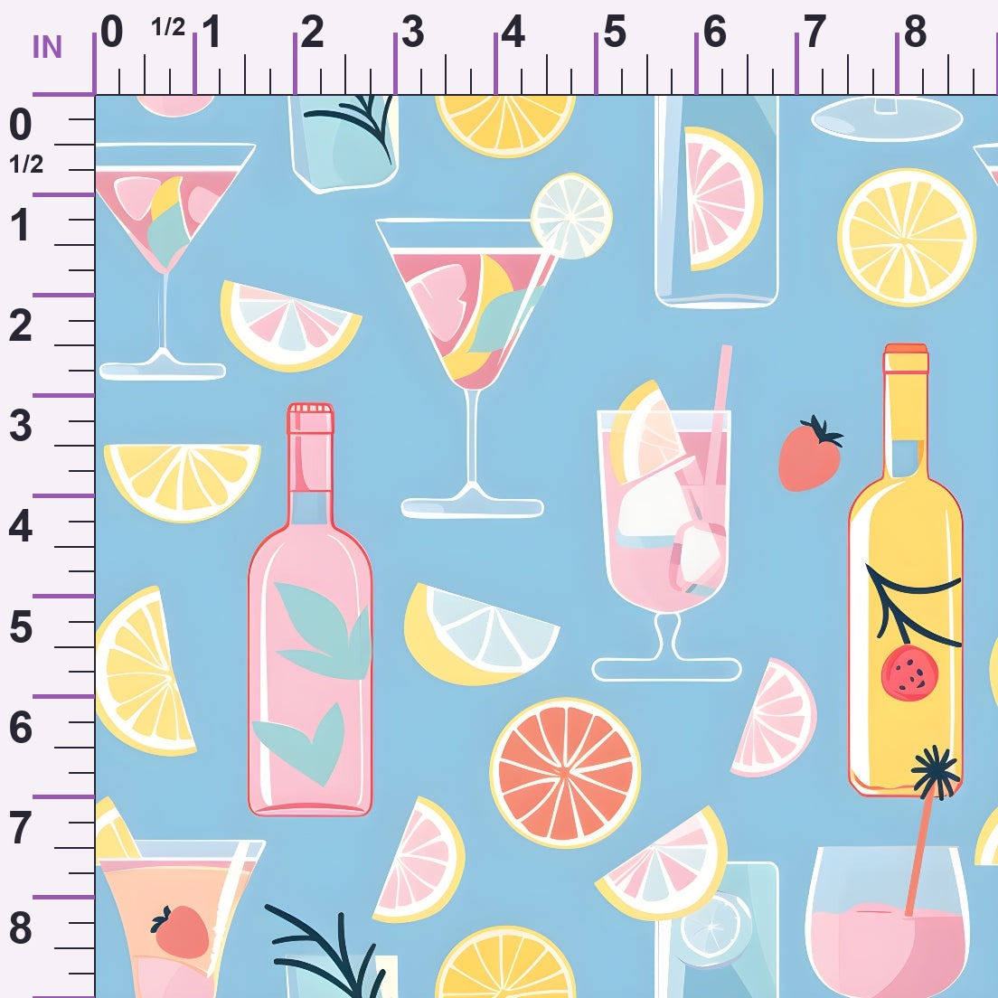 Pastel Sips Pattern 2 Minky Fabric