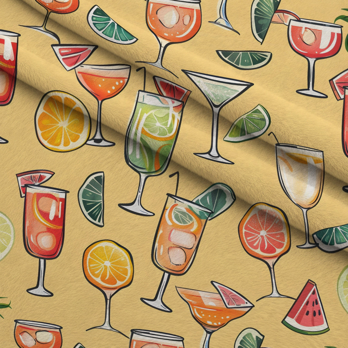 Pastel Sips Pattern 3 Minky Fabric