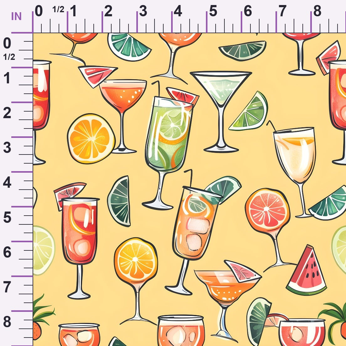 Pastel Sips Pattern 3 Minky Fabric