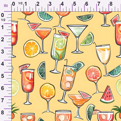 Pastel Sips Pattern 3 Minky Fabric