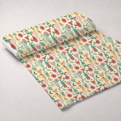 Pastel Sips Pattern 4 Minky Fabric