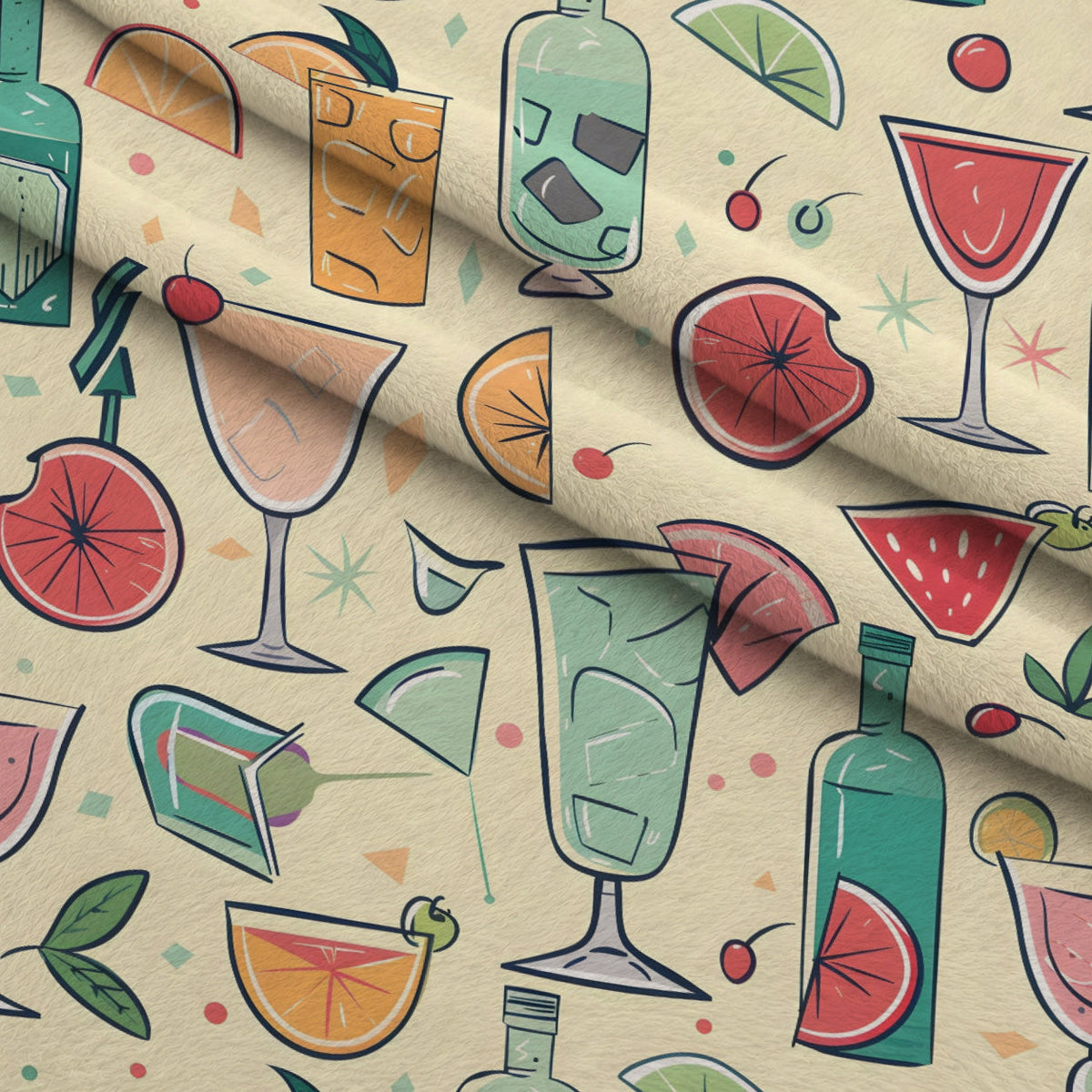 Pastel Sips Pattern 4 Minky Fabric