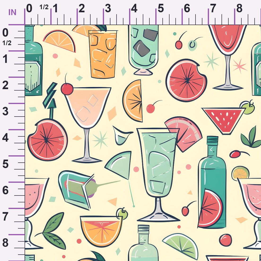 Pastel Sips Pattern 4 Minky Fabric