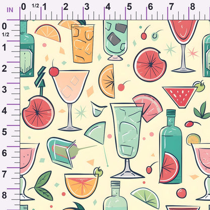 Pastel Sips Pattern 4 Minky Fabric