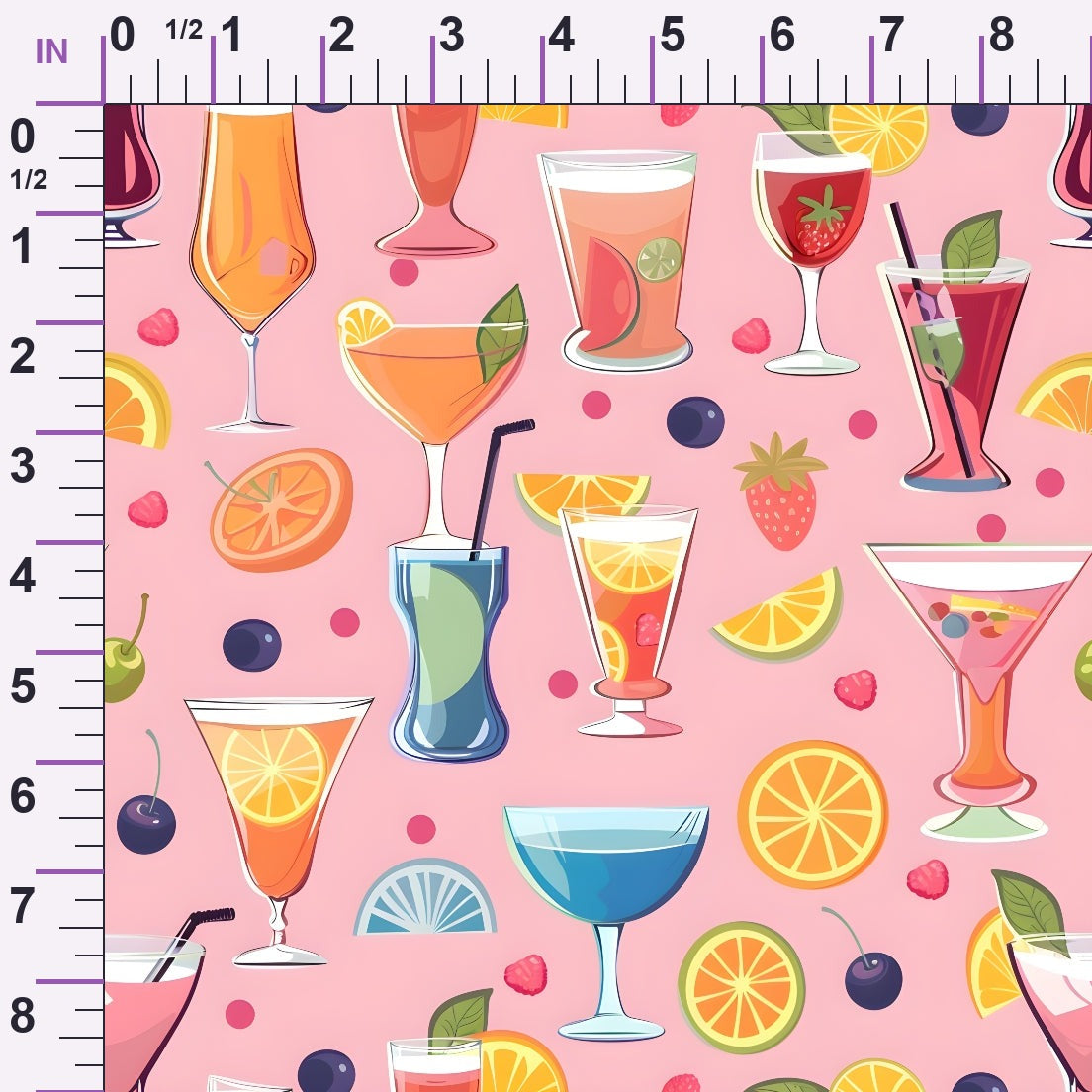 Pastel Sips Pattern 5 Minky Fabric
