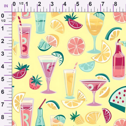 Pastel Sips Pattern 6 Minky Fabric